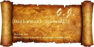 Oszlanszki Juvenál névjegykártya